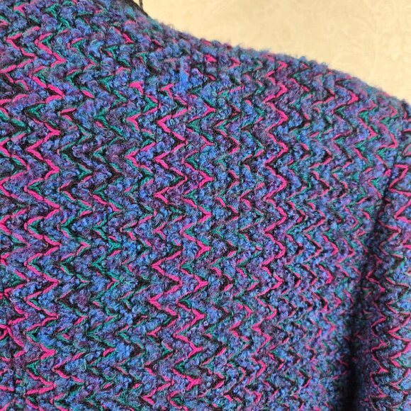 Haberdashery II Size 16W Multicolor Vertical Chevron Striped Jacket Button Close - Picture 7 of 12